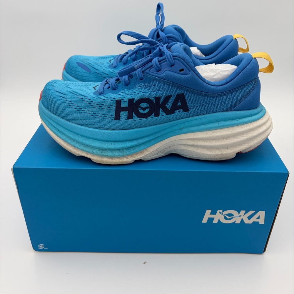 Hoka One One Bondi 8 Womens 6.5B Blue Sneakers Shoes Running